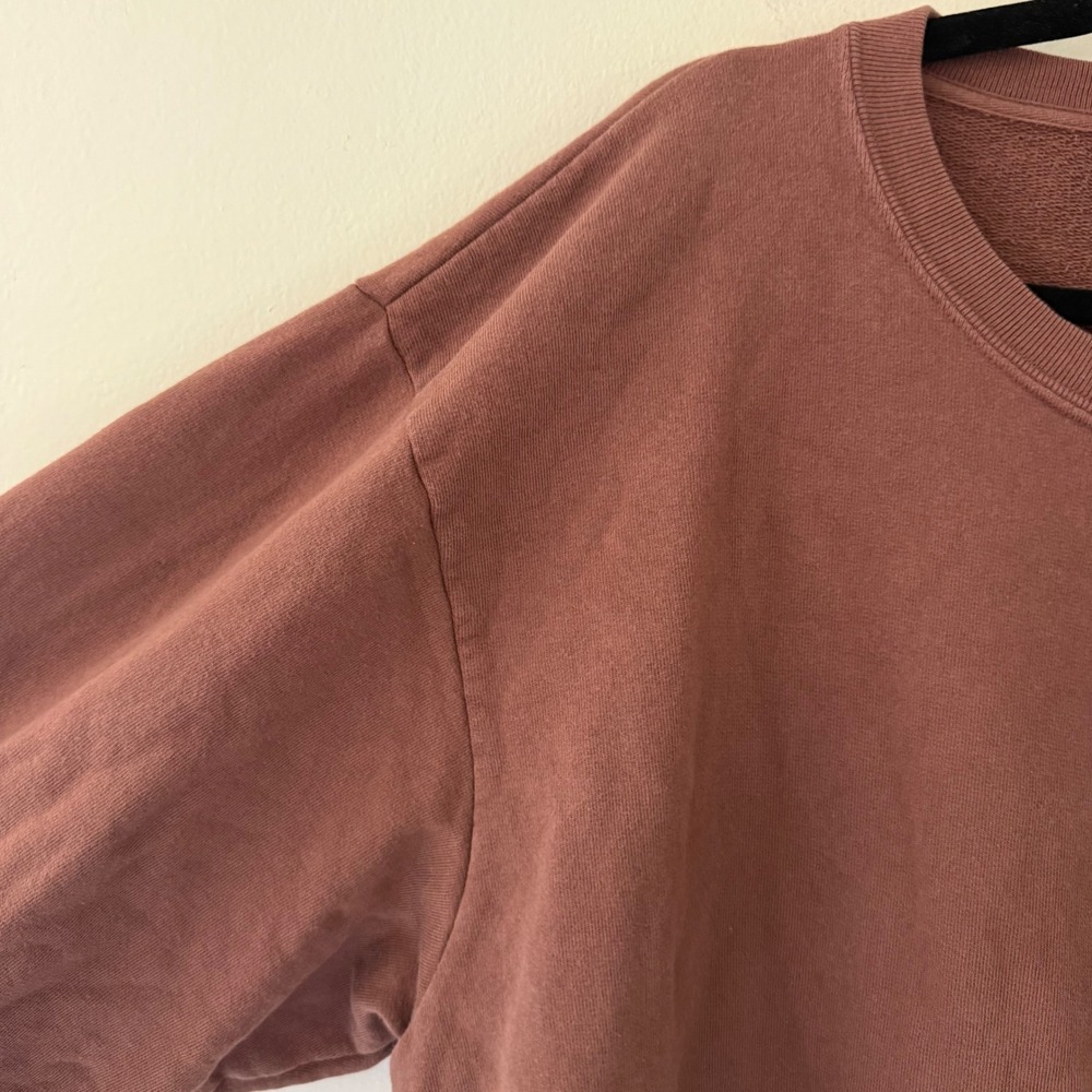 TKEES Terracotta‎ Mauve 100% Cotton French Terry Oversized Sweatshirt Size 3 L - Picture 6 of 9